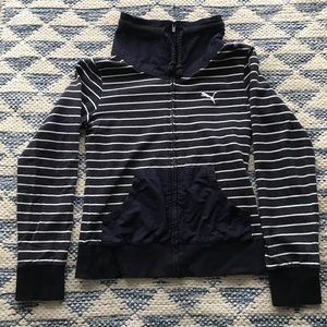 Vintage Puma Volvo Ocean Race 100% Cotton Zip Up Nautical Jacket Striped Small